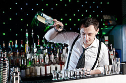 Bartender pouring
