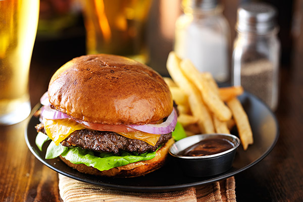 burger and fries