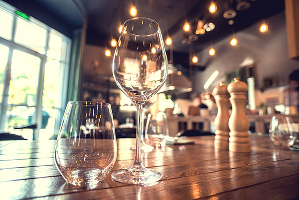 table and glasses